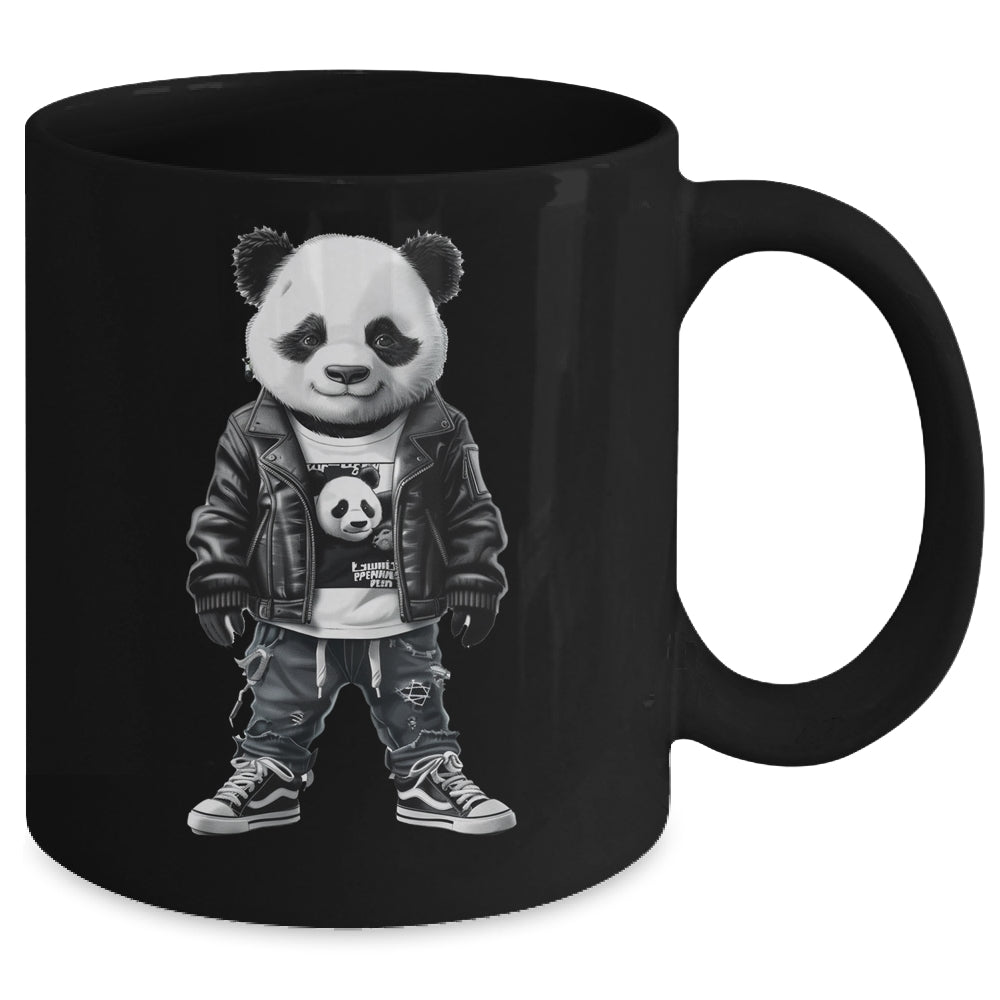 Black And White Panda With Cool Cute Sportswear For Boy Men Mug | teecentury