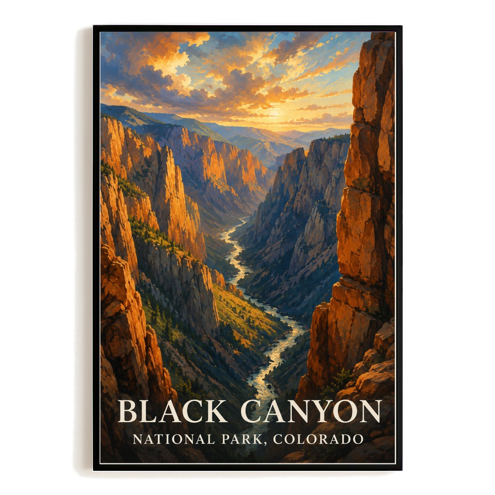 Black Canyon National Park Colorado Travel Poster Vintage Travel Nature Lover Landscape Wall Art Print Souvenir Decor For Home Living Room Office Bedroom Unframed | teecentury