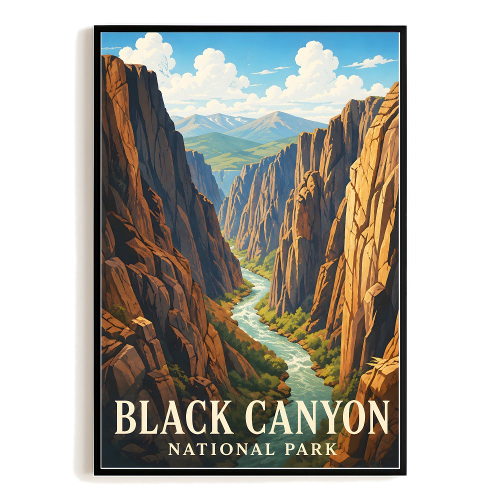Black Canyon National Park Travel Poster Vintage Landscape Wall Art For Nature Lovers Adventure Souvenir Print Ideal For Home Living Room Office Bedroom Decor Unframed | teecentury
