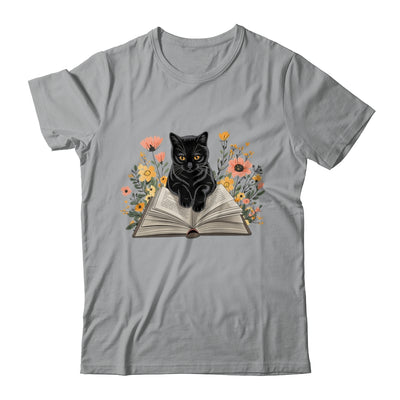 Black Cat For Women Book Lover Cute Cat And Reading Book Shirt & Tank Top | teecentury