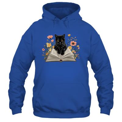 Black Cat For Women Book Lover Cute Cat And Reading Book Shirt & Tank Top | teecentury