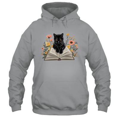Black Cat For Women Book Lover Cute Cat And Reading Book Shirt & Tank Top | teecentury