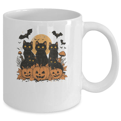 Black Cat Pumpkin Retro Halloween Cat Gothic Spooky Season Mug | teecentury