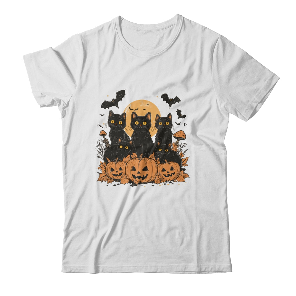 Black Cat Pumpkin Retro Halloween Cat Gothic Spooky Season Shirt & Sweatshirt | teecentury