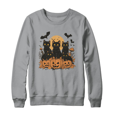 Black Cat Pumpkin Retro Halloween Cat Gothic Spooky Season Shirt & Sweatshirt | teecentury