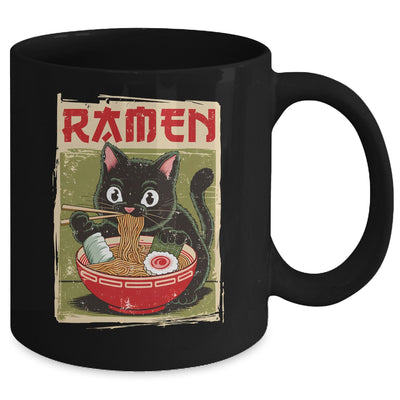 Black Cat Ramen Lover Anime Design Women Men Kids Adults Mug | teecentury