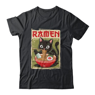 Black Cat Ramen Lover Anime Design Women Men Kids Adults Shirt & Tank Top | teecentury