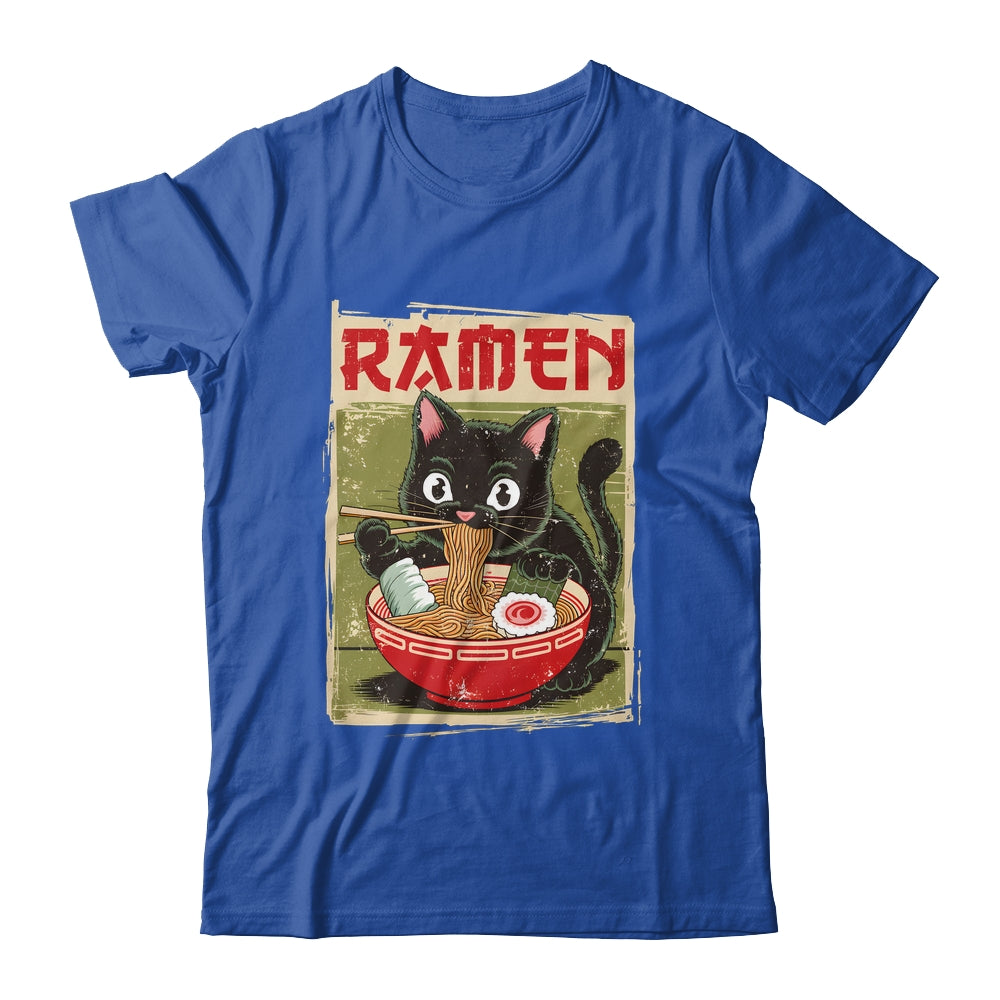 Black Cat Ramen Lover Anime Design Women Men Kids Adults Shirt & Tank Top | teecentury