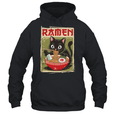 Black Cat Ramen Lover Anime Design Women Men Kids Adults Shirt & Tank Top | teecentury