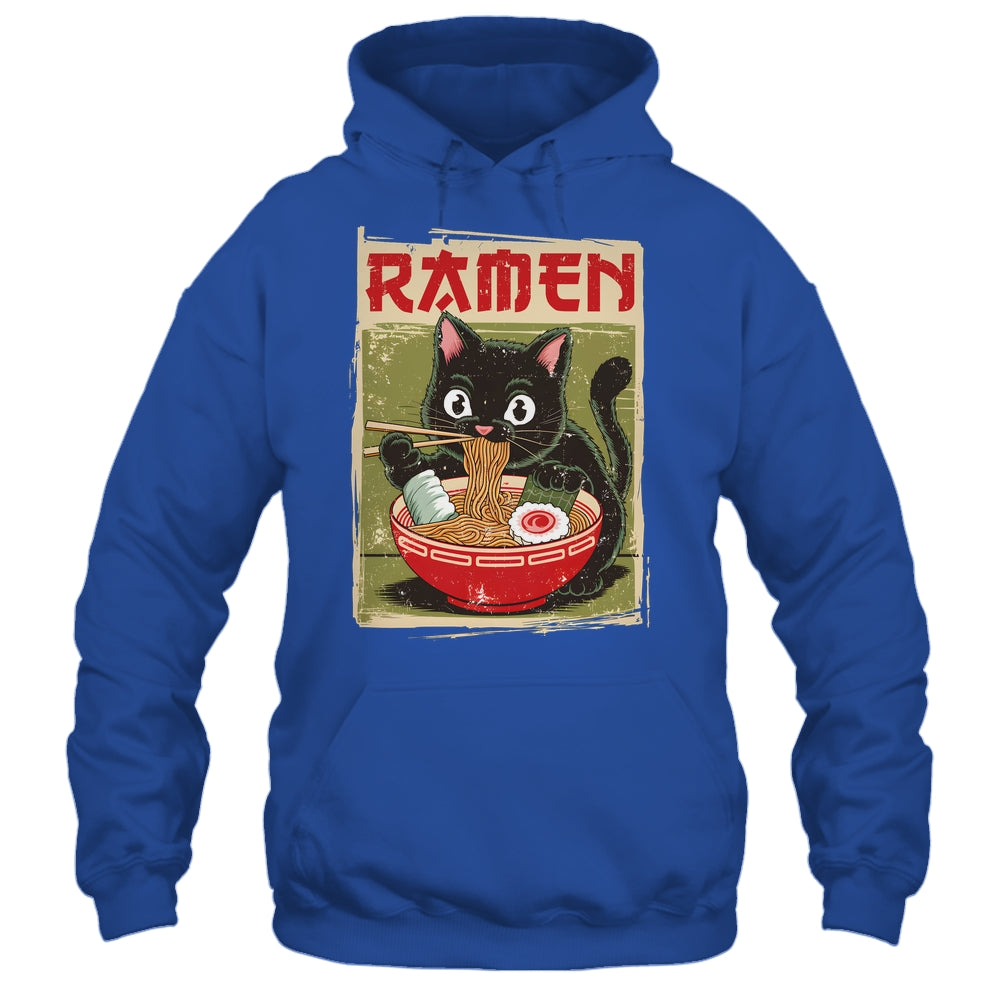 Black Cat Ramen Lover Anime Design Women Men Kids Adults Shirt & Tank Top | teecentury