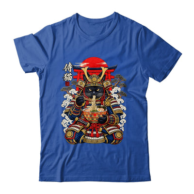 Black Cat Samurai Eats Ramen Funny Japanese Feline Warrior Shirt & Hoodie | teecentury