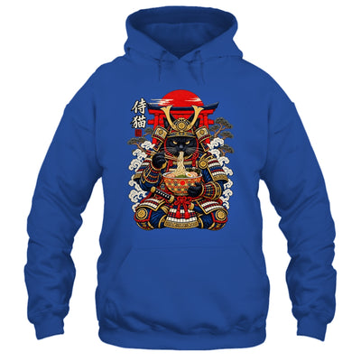 Black Cat Samurai Eats Ramen Funny Japanese Feline Warrior Shirt & Hoodie | teecentury