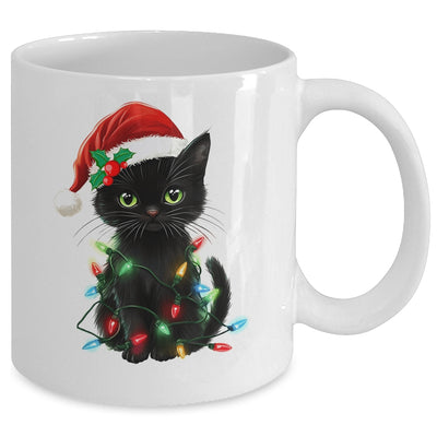 Black Cat Santa Christmas Family Matching Cat Lover Xmas Mug | teecentury