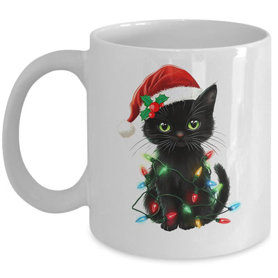 Black Cat Santa Christmas Family Matching Cat Lover Xmas Mug | teecentury