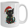 Black Cat Santa Christmas Family Matching Cat Lover Xmas Mug | teecentury