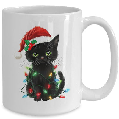 Black Cat Santa Christmas Family Matching Cat Lover Xmas Mug | teecentury