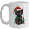 Black Cat Santa Christmas Family Matching Cat Lover Xmas Mug | teecentury
