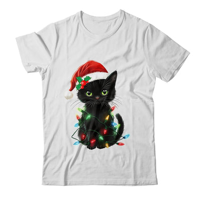 Black Cat Santa Christmas Family Matching Cat Lover Xmas Shirt & Sweatshirt | teecentury