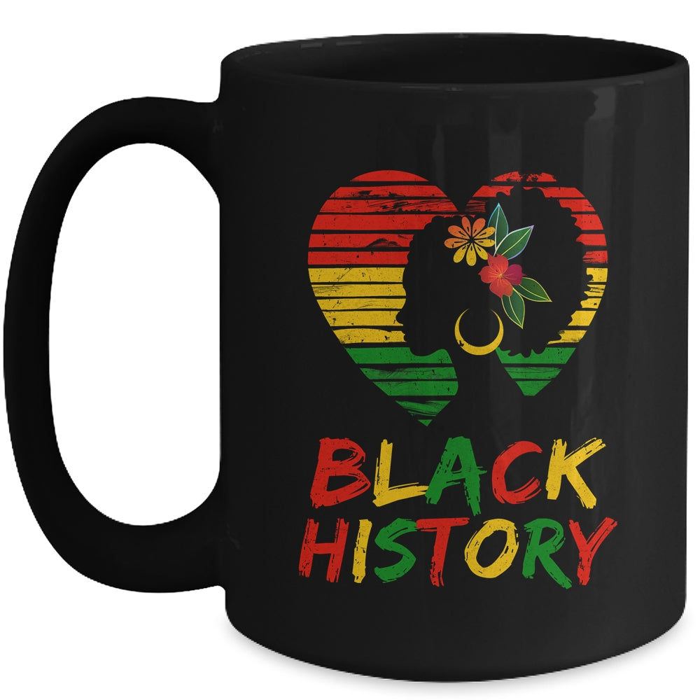 Black History Month African Pride American Heart Women Mug | teecentury