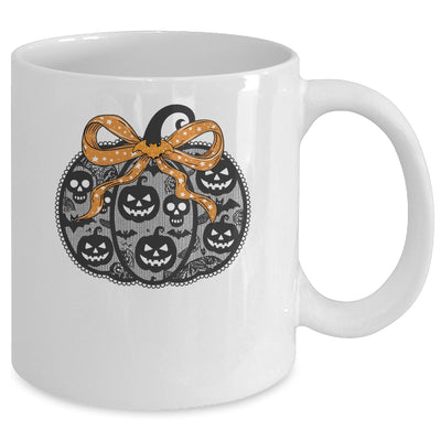 Black Lace Pumpkin Coquette Spooky Pumpkin Halloween Girl Mug | teecentury