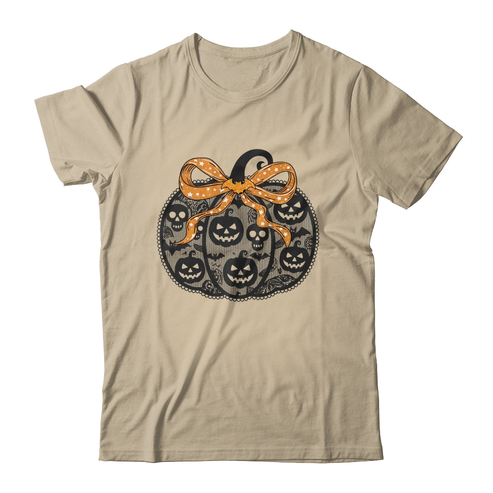 Black Lace Pumpkin Coquette Spooky Pumpkin Halloween Girl Shirt & Sweatshirt | teecentury