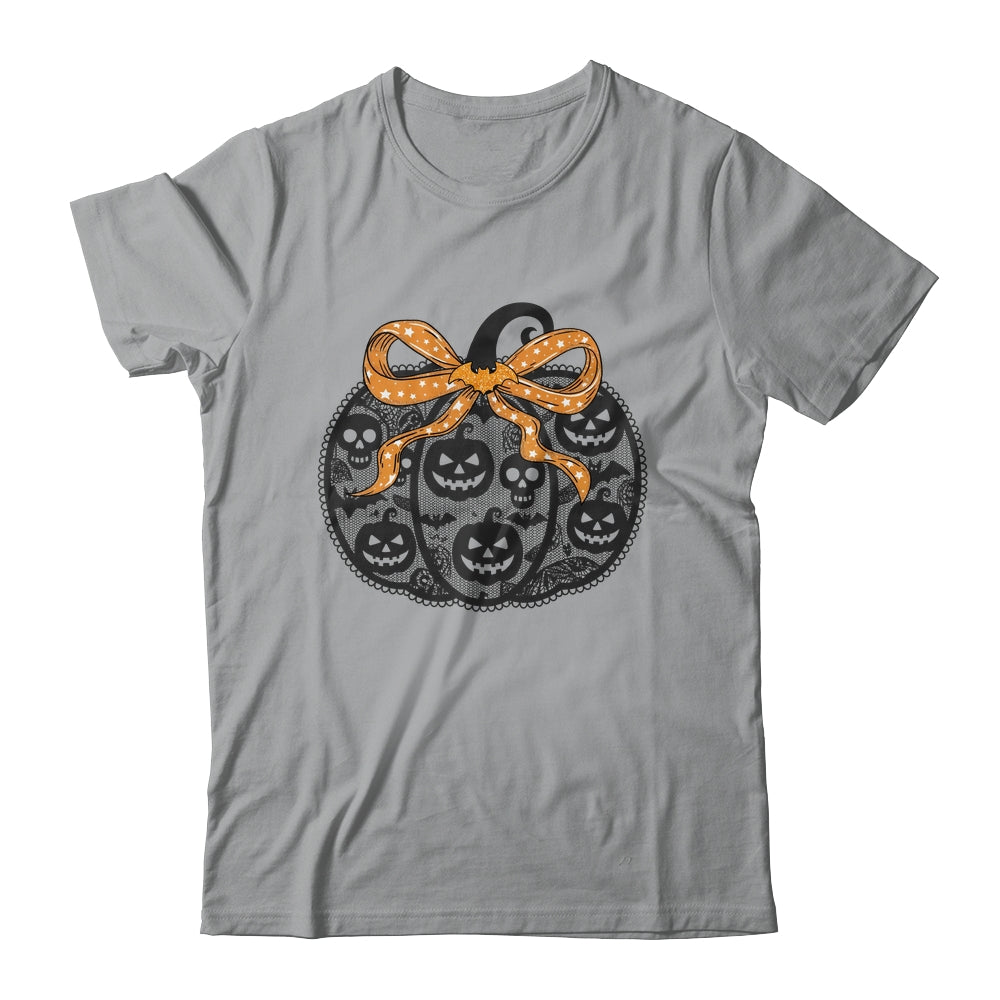 Black Lace Pumpkin Coquette Spooky Pumpkin Halloween Girl Shirt & Sweatshirt | teecentury