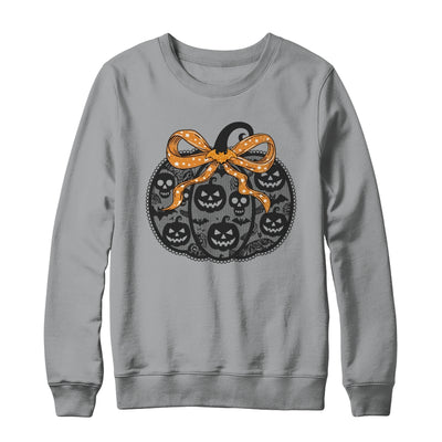 Black Lace Pumpkin Coquette Spooky Pumpkin Halloween Girl Shirt & Sweatshirt | teecentury
