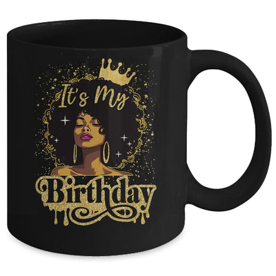 Black Queen African American Afro Women It's My Birthday Mug | teecentury