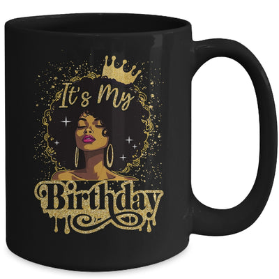 Black Queen African American Afro Women It's My Birthday Mug | teecentury