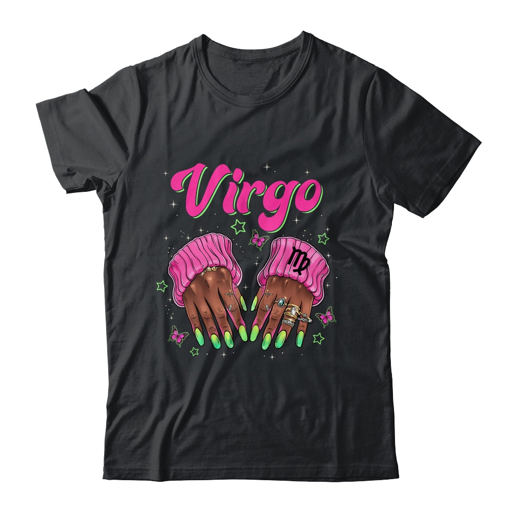 Black Women Nails Zodiac Birthday Virgo Queen September Shirt & Sweatshirt | teecentury