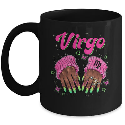 Black Women Nails Zodiac Birthday Virgo Queen September Mug | teecentury
