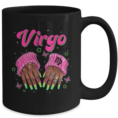 Black Women Nails Zodiac Birthday Virgo Queen September Mug | teecentury