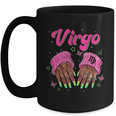 Black Women Nails Zodiac Birthday Virgo Queen September Mug | teecentury