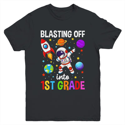 Blasting Off Into 1St Grade Boys First Day First Grade Kids Youth Shirt | teecentury