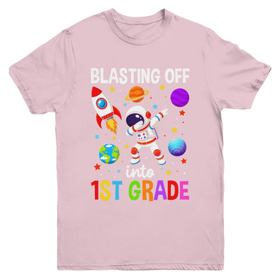 Blasting Off Into 1St Grade Boys First Day First Grade Kids Youth Shirt | teecentury