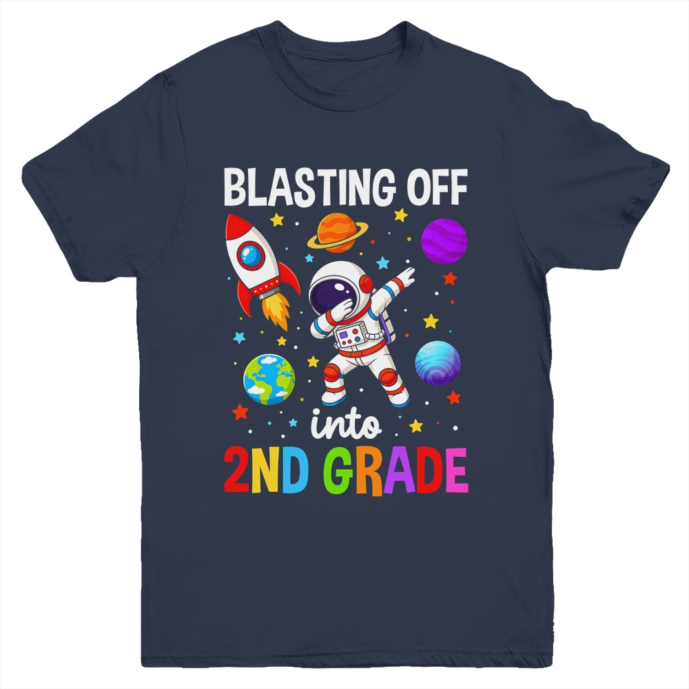 Blasting Off Into 2Nd Grade Boys First Day Second Grade Kids Youth Shirt | teecentury