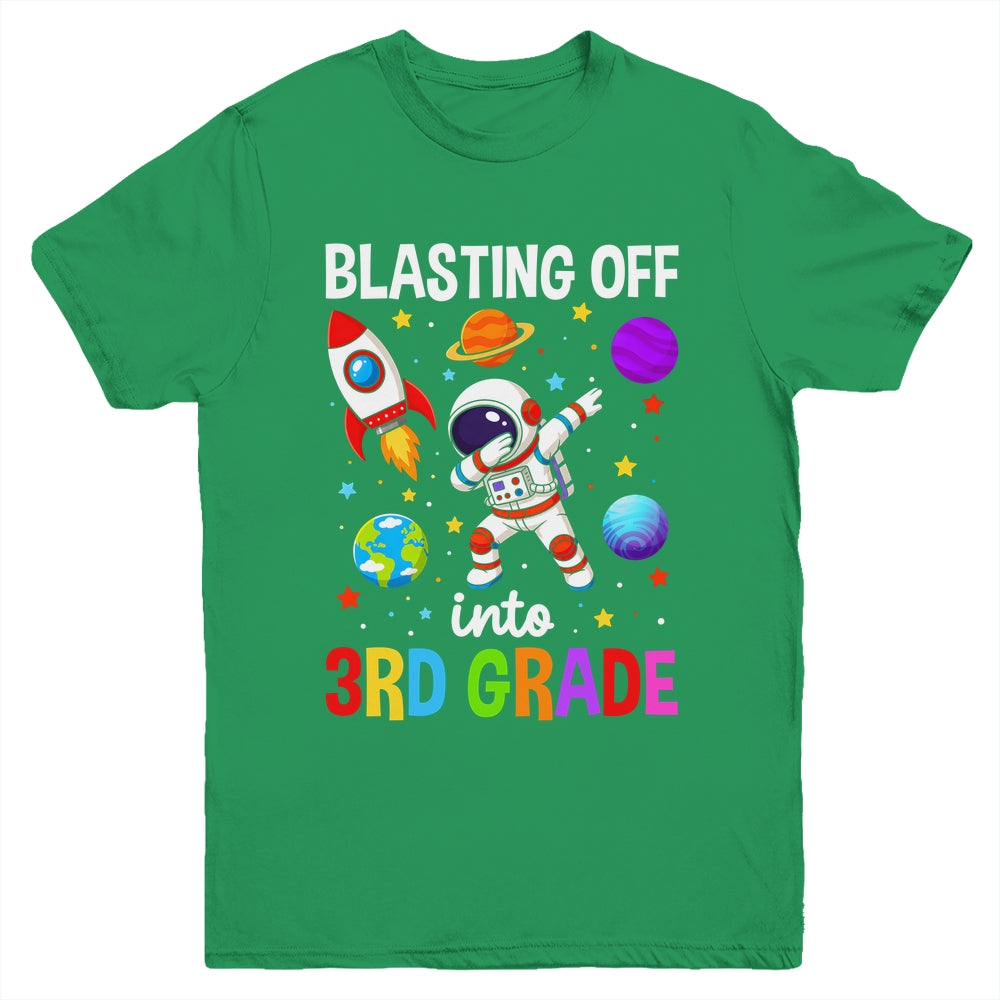 Blasting Off Into 3Rd Grade Boys First Day Third Grade Kids Youth Shirt | teecentury