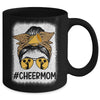 Bleached Cheer Mom Mama Cheerleading Mom Messy Bun Mug | teecentury