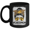 Bleached Cheer Mom Mama Cheerleading Mom Messy Bun Mug | teecentury