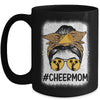 Bleached Cheer Mom Mama Cheerleading Mom Messy Bun Mug | teecentury