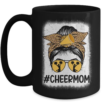 Bleached Cheer Mom Mama Cheerleading Mom Messy Bun Mug | teecentury