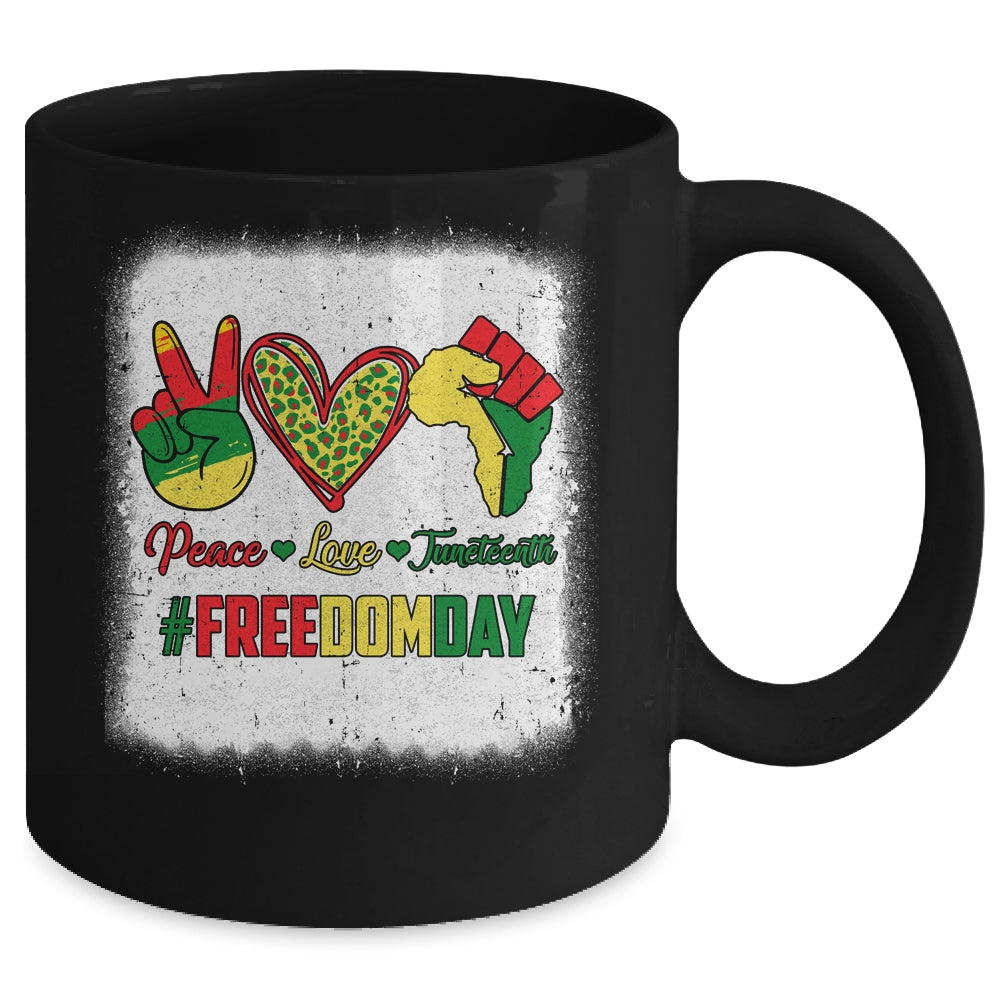 Bleached Peace Love Juneteenth 1865 Freedom Day African Mug | teecentury