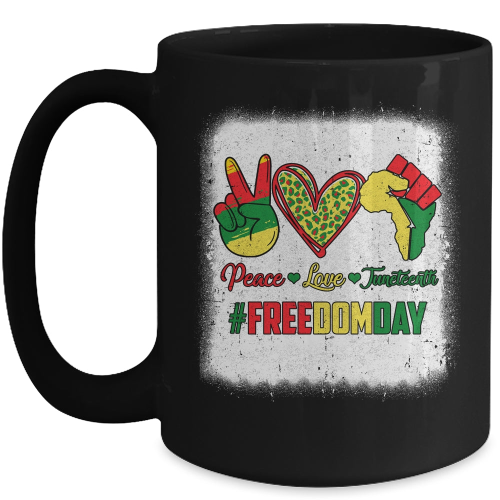 Bleached Peace Love Juneteenth 1865 Freedom Day African Mug | teecentury