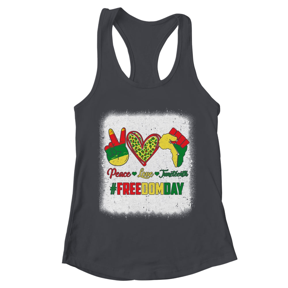 Bleached Peace Love Juneteenth 1865 Freedom Day African Shirt & Tank Top | teecentury