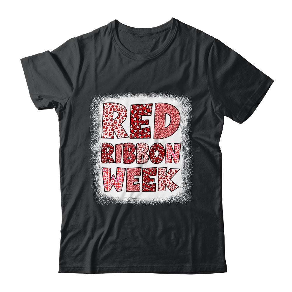 Bleached Red Ribbon Week Leopard We Wear Red For Awareness Shirt & Hoodie | teecentury