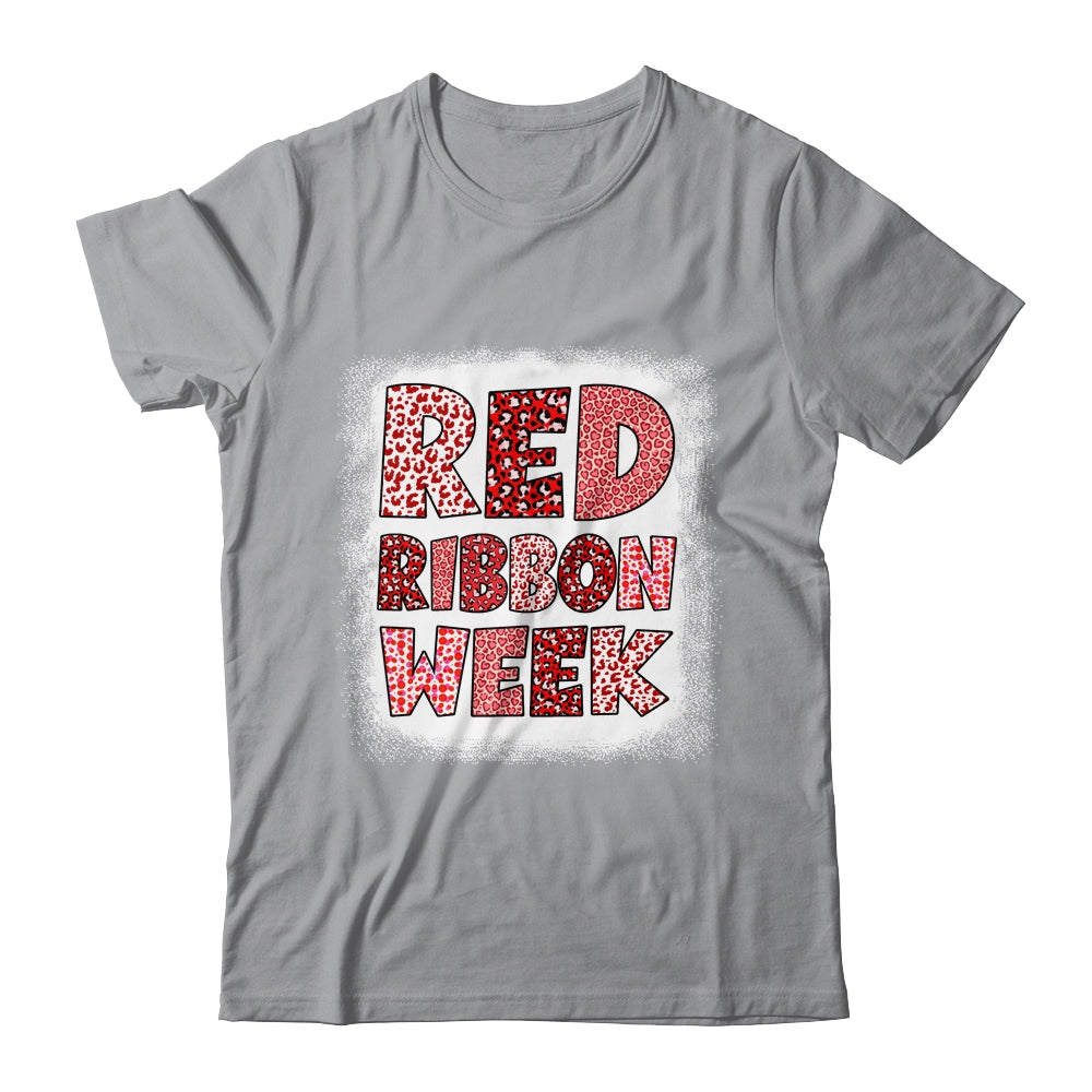 Bleached Red Ribbon Week Leopard We Wear Red For Awareness Shirt & Hoodie | teecentury