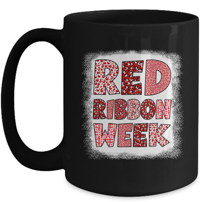 Bleached Red Ribbon Week Leopard We Wear Red For Awareness Mug | teecentury