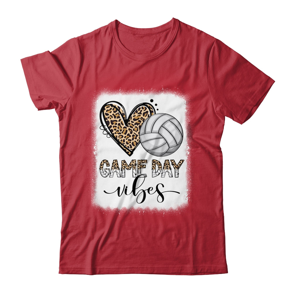 Bleached Volleyball Game Day Vibes Volleyball Mom Leopard Shirt & Tank Top | teecentury