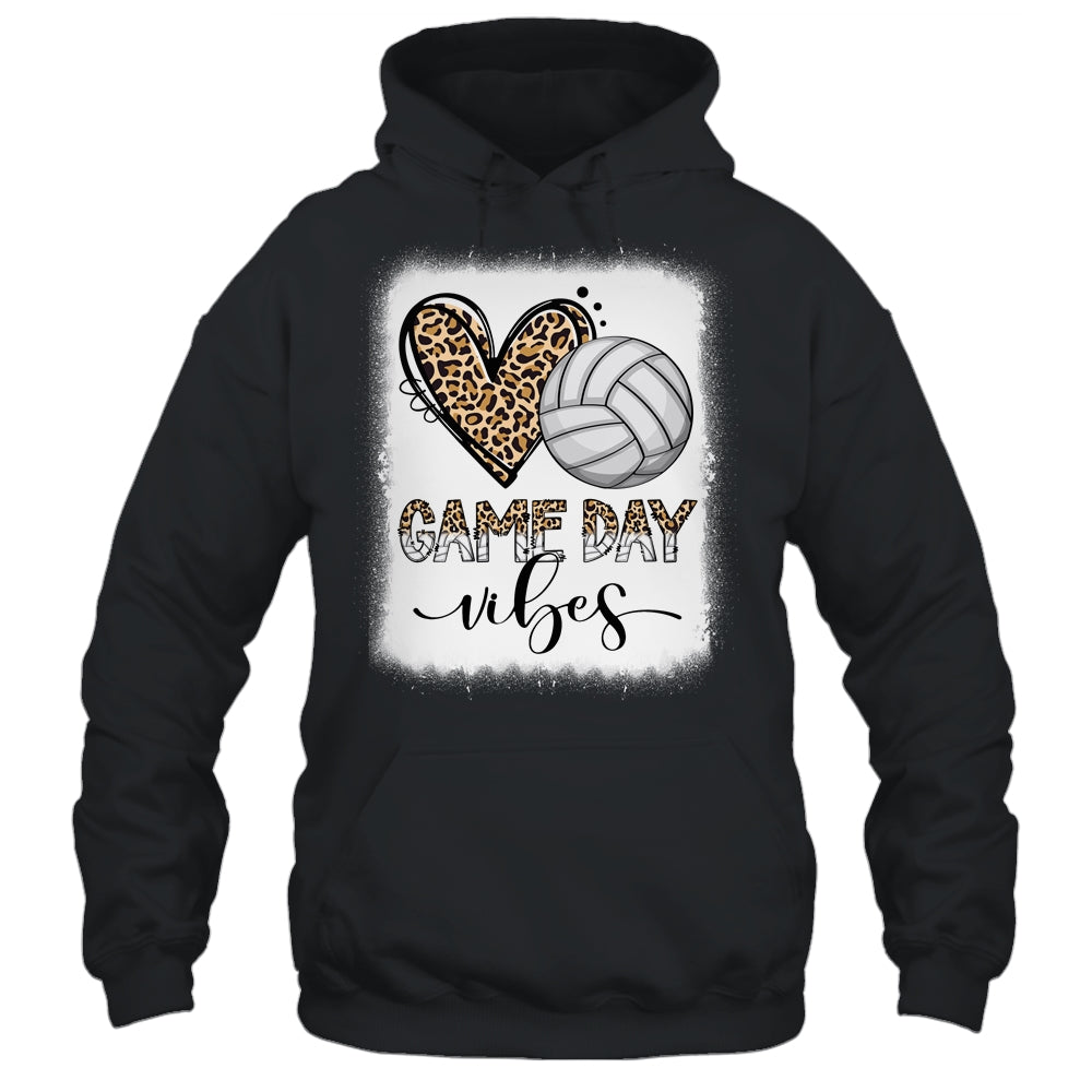 Bleached Volleyball Game Day Vibes Volleyball Mom Leopard Shirt & Tank Top | teecentury