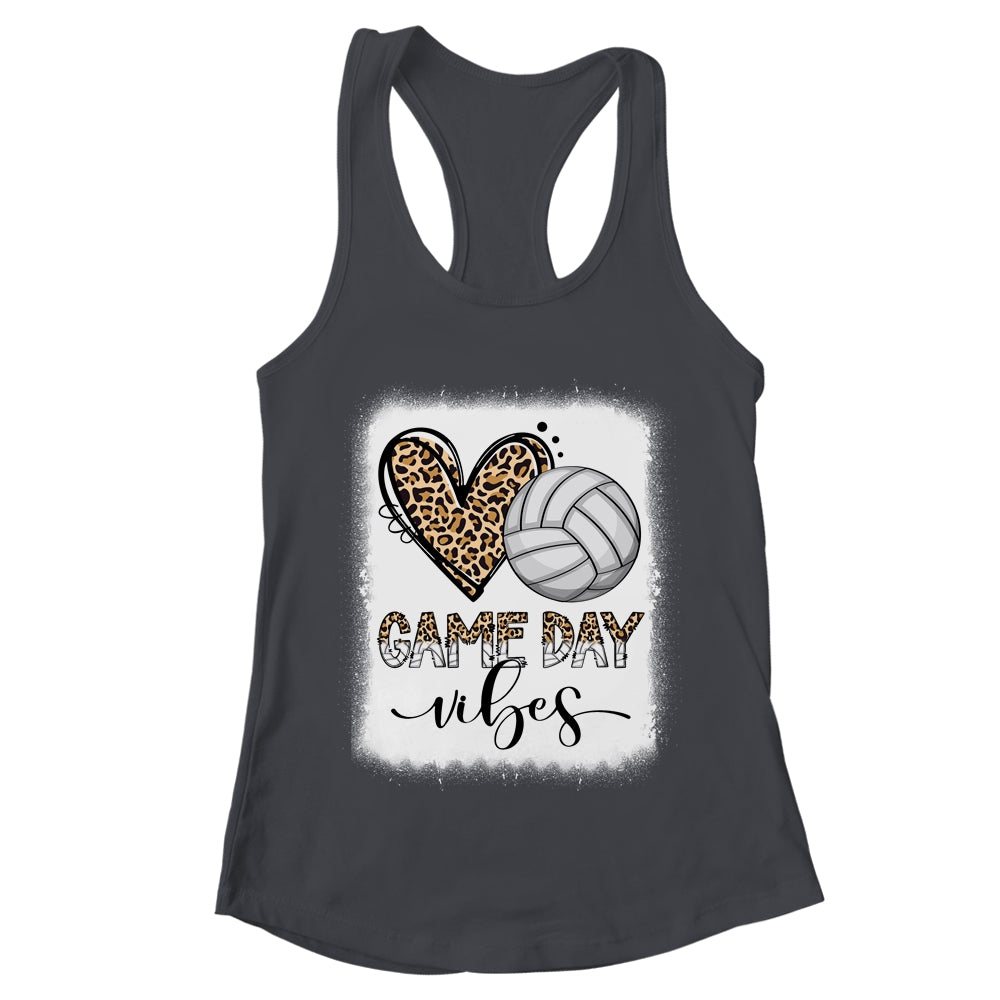 Bleached Volleyball Game Day Vibes Volleyball Mom Leopard Shirt & Tank Top | teecentury